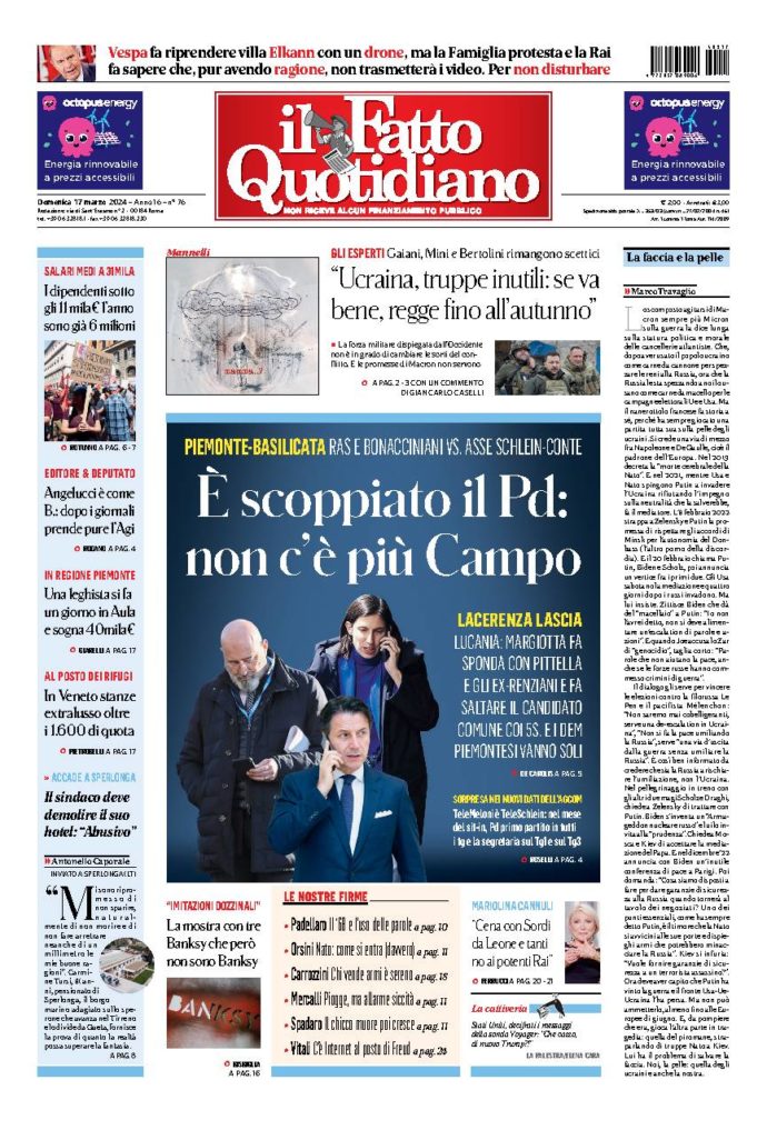 Copertina di domenica 17 Marzo 2024