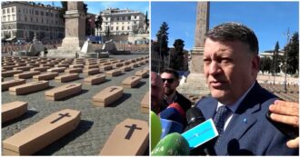 Copertina di Bare in Piazza del Popolo per ricordare i morti sul lavoro, Bombardieri (Uil): “1041 vittime è bollettino inaccettabile, ora fatti concreti”