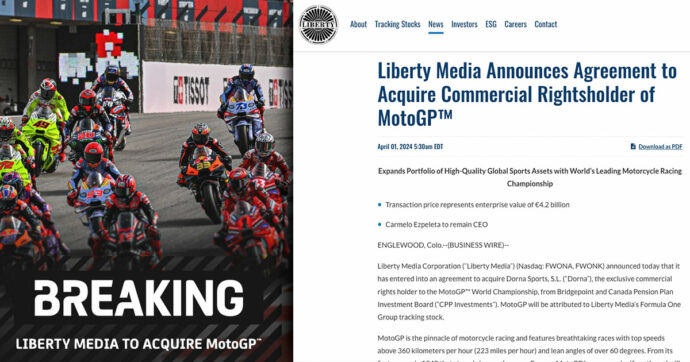 Liberty Media acquisisce la Dorna: la Formula 1 si mangia la MotoGp. E i fan sui social non la prendono benissimo