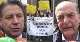 Copertina di I giornalisti dell’Agi in piazza contro la cessione ad Angelucci: ‘Non possiamo appartenere a una parte politica’. Opposizioni: ‘Conflitto d’interessi’