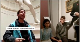 Copertina di Blitz di ultima generazione a Firenze, quattro attivisti incatenati nella Galleria dell’Accademia: “Non dobbiamo avere paura”