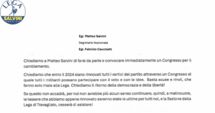 “Non riconosciamo più la nostra Lega. Salvini si faccia da parte”. La lettera della storica sezione bresciana al segretario