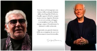 Copertina di L’addio di Giorgio Armani a Roberto Cavalli: “Visioni diverse della moda ma enorme rispetto, a sua verve di ‘toscanaccio’ mancherà molto”