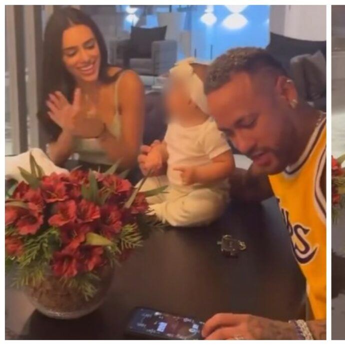 Neymar gioca a poker online mentre canta ‘tanti auguri’ alla festa per i sei mesi della figlia: il video che fa discutere
