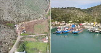 Copertina di Cpr e hotspot in Albania, le immagini dei cantieri dal drone: dall’ex base militare al porticciolo trasformati per accogliere i migranti dall’Italia