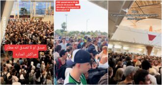 Copertina di Caos all’aeroporto di Marrakech per i troppi turisti, code lunghissime e attese estenuanti: i video sui social