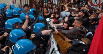 Copertina di Presidio pro Palestina alla Sapienza, scontri tra studenti e polizia: le cariche durante la contestazione – Video