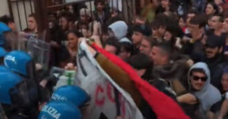 Copertina di Corteo pro Palestina alla Sapienza di Roma, scontri tra studenti e polizia, feriti e due arresti. Meloni: “Non è manifestare ma delinquere”