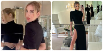 Copertina di Chiara Ferragni rompe il silenzio a Venezia con uno spacco vertiginoso e sexy