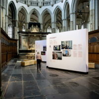 A general view of the exhibition with the winning photos 