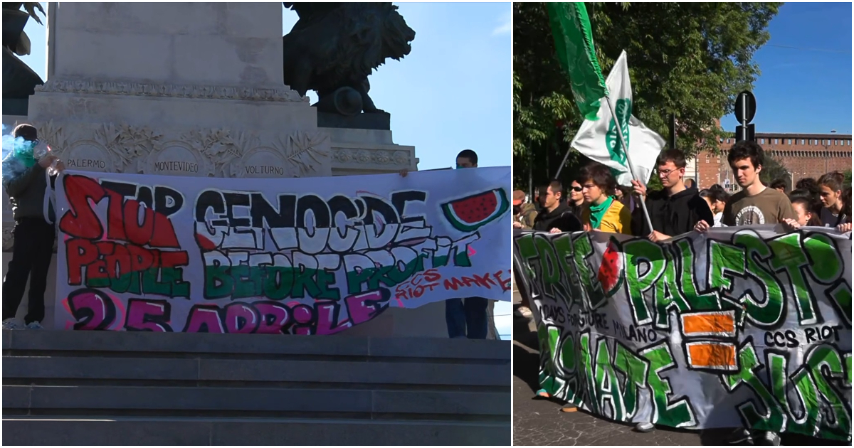 Corteo Fridays for Future a Milano, al clima si aggiunge la richiesta di cessate il fuoco in Palestina: “Stop al genocidio” – Video