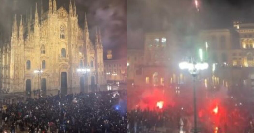 Festa Inter, scudetto e seconda stella: centinaia di tifosi in Duomo. Zhang dalla Cina videochiama Inzaghi: “Amala”