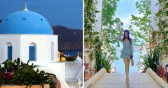 Copertina di Santorini in Cina, la copia dell’isola greca che spopola su TikTok: “Case bianche con le cupole blu, acqua cristallina e sole caldo: anche il clima è uguale”