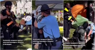 Copertina di Proteste pro-Palestina nelle università Usa, polizia usa taser e lacrimogeni per sgomberare una tendopoli nel campus di Atlanta