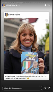 “Inter campione vota Sardone”: lo scudetto nerazzurro entra nella campagna elettorale della europarlamentare leghista