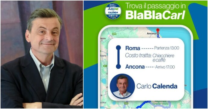 Calenda lancia “BlablaCarl” e offre chiacchiere e passaggi in auto tra una tappa e l’altra della campagna elettorale per le europee