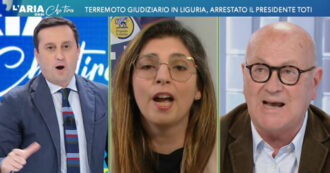 Copertina di Arresto Toti, l’ex M5s Castelli (ora con Cateno De Luca) cita Emiliano e accusa: “Conte? Incoerente”. Scontro con Parenzo e Sergio Rizzo