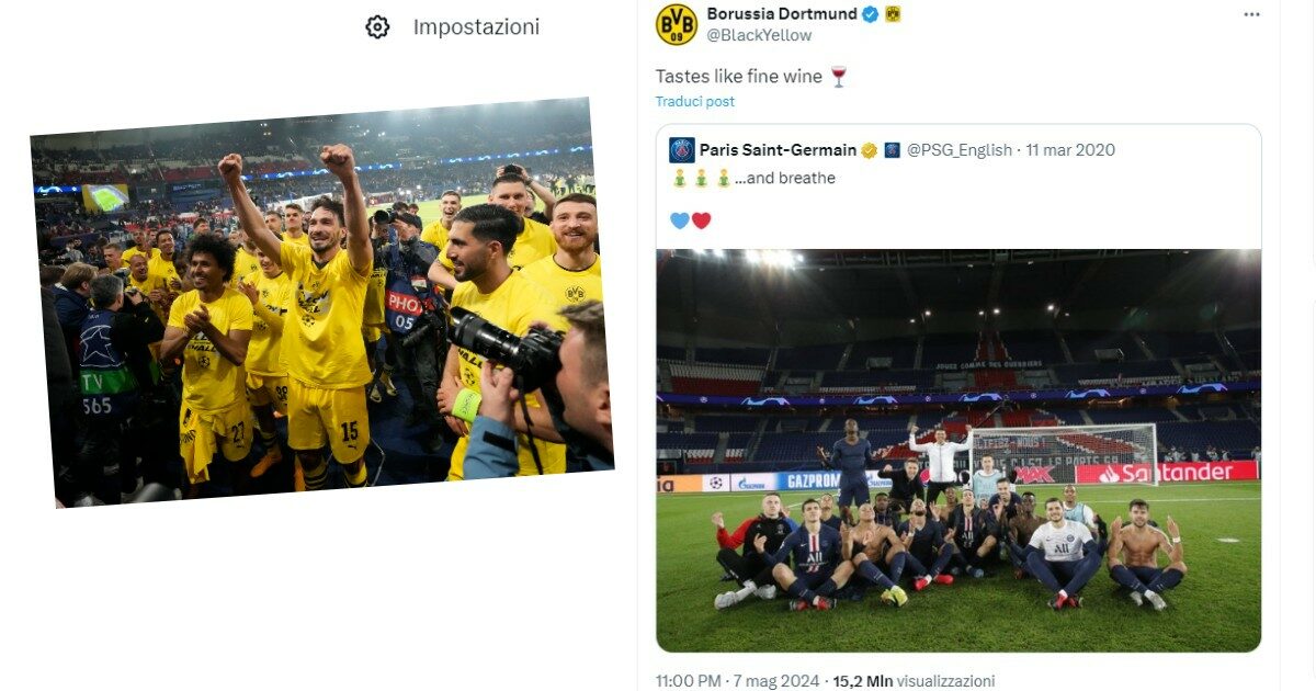 That “aged badly” photo of PSG that is doing the rounds on the web: Borussia Dortmund’s teasing goes viral