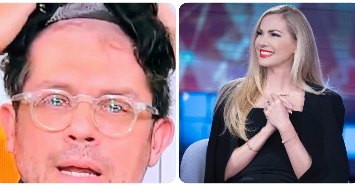 Raffaello Tonon si stacca i capelli in diretta a “Mattino 4”. Federica Panicucci allarmata: “Oddio attento che ti rimane”