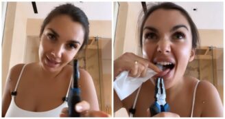 Copertina di “La pallina si è staccata. Ho provato a tirarlo fuori, ma rimane incastrato”. Elettra Lamborghini e i problemi col piercing sulla lingua