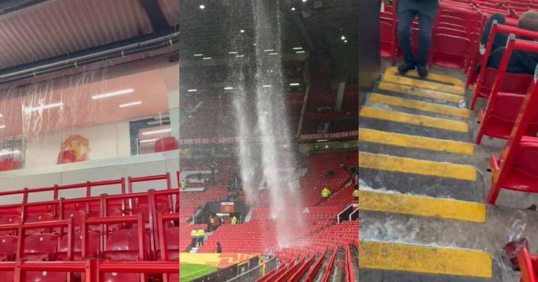 Da “theatre of dreams” a “theatre of streams”: l’acqua entra dal tetto e l’Old Trafford cade a pezzi. A rischio lo stadio iconico di Manchester
