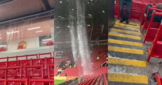 Copertina di Da “theatre of dreams” a “theatre of streams”: l’acqua entra dal tetto e l’Old Trafford cade a pezzi. A rischio lo stadio iconico di Manchester