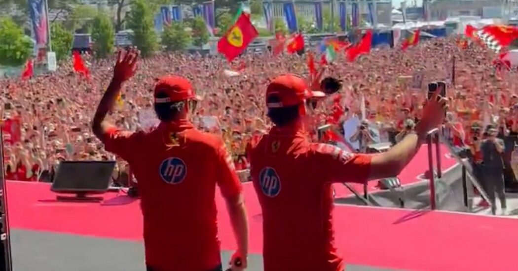 Gp Imola, la Formula 1 celebra il tifo Ferrari: l’incredibile boato della folla all’arrivo dei piloti – Video