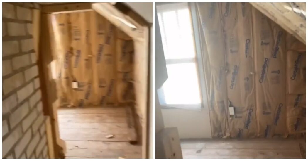 Una donna trova una stanza segreta mentre ristruttura casa nuova: “Questa stanza mi fa molto paura”. E il video diventa virale