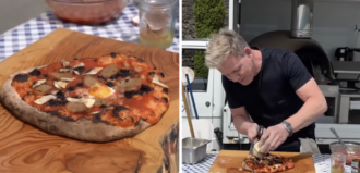 Copertina di Il famoso chef Gordon Ramsay fa una pizza al Bloody Mary con fagioli in scatola, i commentatori s’infuriano: “Vuole fare incazz*** gli italiani?”, “Da inglese mi vergogno” – Video