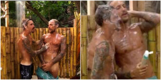 Copertina di Isola dei Famosi, in Spagna tutti pazzi sul Web per la doccia bollente tra i due naufraghi Gorka e Ruben