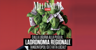 Copertina di Dalla Liguria alla Puglia: ladronomia regionale. Tangentopoli si è fatta local? Segui la diretta di Millennium Live