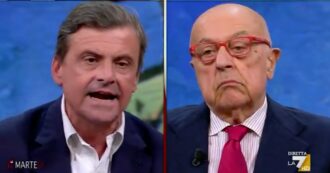Copertina di Calenda sbotta contro Magliaro: “Se non ci fosse un imbecille che evoca la X Mas parlerei di pensioni e salari”. Su La7
