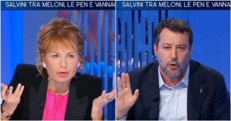 Copertina di Battibecco Salvini-Gruber a Otto e mezzo: “Per una certa sinistra il burqa è libertà”, “Ma dove ha sentito questa cosa? Chi l’ha mai detta?”