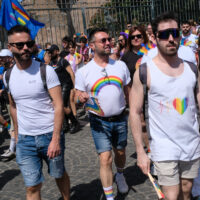 (foto Mauro Scrobogna /LaPresse)

Gay Pride prade in Rome, Saturday,  June 15 2024 (Photo by Mauro Scrobogna / LaPresse)