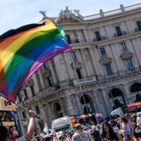 (foto Mauro Scrobogna /LaPresse)

Gay Pride prade in Rome, Saturday,  June 15 2024 (Photo by Mauro Scrobogna / LaPresse)