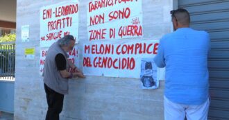 Copertina di G7, sui muri di Fasano la foto di Meloni a testa in giù con la scritta “Io sono fascista”