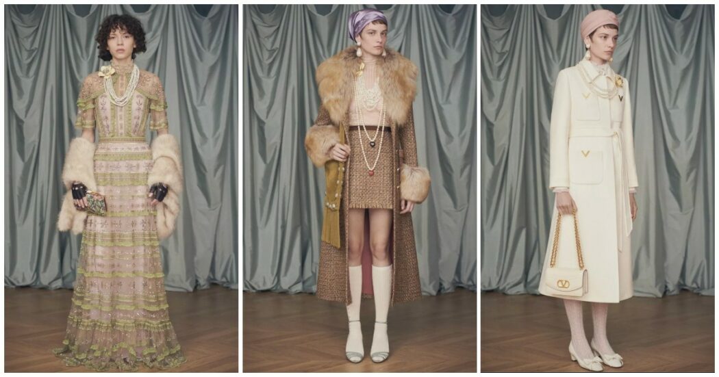 Ecco i primi abiti disegnati da Alessandro Michele per Valentino: la sua collezione arriva a sorpresa nel giorno della sfilata di Gucci
