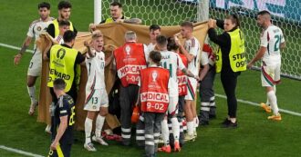 Copertina di Euro 2024, paura durante Scozia-Ungheria: Barnabás Varga sviene dopo un contatto con il portiere avversario. “Diverse ossa rotte”