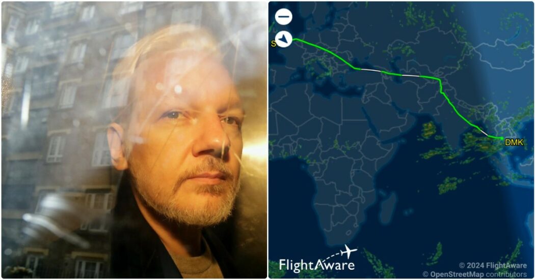 ‘Monitorate il jet, qualcosa può andare storto’. Il viaggio in aereo di Julian Assange e i timori della moglie Stella: ‘Volo pagato 500mila euro’