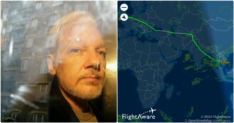 Copertina di ‘Monitorate il jet, qualcosa può andare storto’. Il viaggio in aereo di Julian Assange e i timori della moglie Stella: ‘Volo pagato 500mila euro’