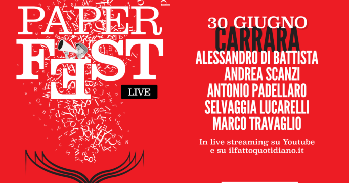 Copertina di Al via ‘Paper Fest. Libri in piazza’ a Carrara: i saluti di Cinzia Monteverdi. A seguire Alessandro Di Battista con il suo ultimo libro. Segui la diretta