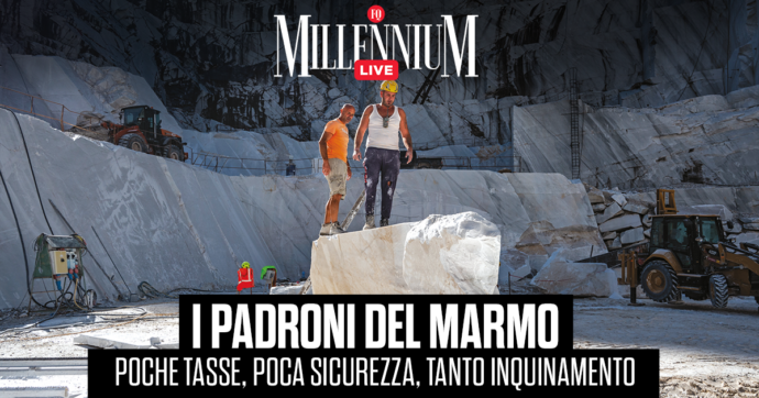 Copertina di “I padroni del marmo: poche tasse, poca sicurezza, tanto inquinamento”. Alle 15 la diretta di MillenniuM Live