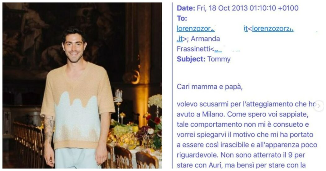Tommaso Zorzi pubblica la mail con cui fece coming out con i suoi genitori: “Amo un ragazzo, so quanto possa essere una delusione”