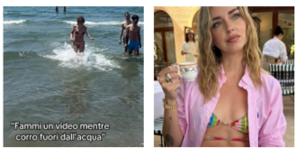 Copertina di Chiara Ferragni: “Fammi un video mentre corro fuori dall’acqua”. Poi però le cose non vanno come previsto