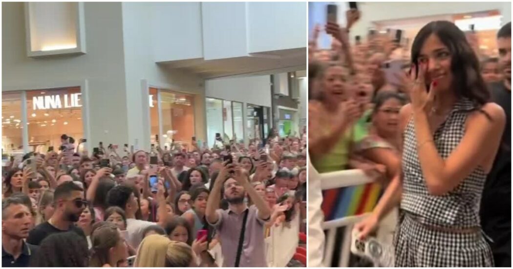 Una folla di 4 mila persone per New Martina all’inaugurazione di un negozio a Palermo: lei scoppia in lacrime – VIDEO