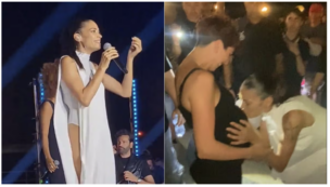 Copertina di Elodie scende dal palco e bacia il pancione di una fan che chiamerà la figlia come lei: “Speriamo non sia troppo stronz*a” – VIDEO