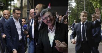 Copertina di Voto in Francia, ribaltato il primo turno: sinistra in testa, solo terza l’estrema destra. Mélenchon: “Tocca a noi governare”. Macron chiede “prudenza”