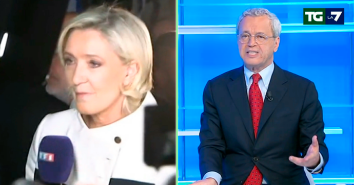 Copertina di Maratona Mentana, gaffe in diretta sulla traduzione delle dichiarazioni di Marine Le Pen: “Ha vinto la Francia antirazzista”