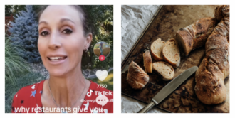 Copertina di “Al ristorante vi portano il cestino del pane prima del pasto per un motivo preciso e non è quello che pensate”: il video della tiktoker Crystal è virale