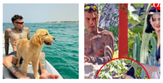 Copertina di Fedez “amoreggia a bordo piscina con una brunetta bella e misteriosa”: finita la storia con la modella Garance Authié? Le foto di Chi